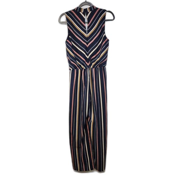 NWT Adelyn Rae Multi Stripe Blue Sleeveless Jumpsuit Size S - Picture 4 of 8